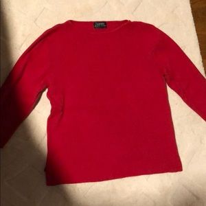 3/4 sleeve red sweater